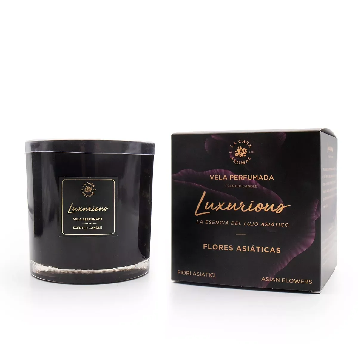 

Luxurious aromatic candle (Asian flowers) 650g-large scented candle ideal for large spaces-the House of Aromas