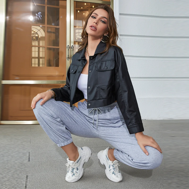 New Spring Autumn Women Faux Leather 