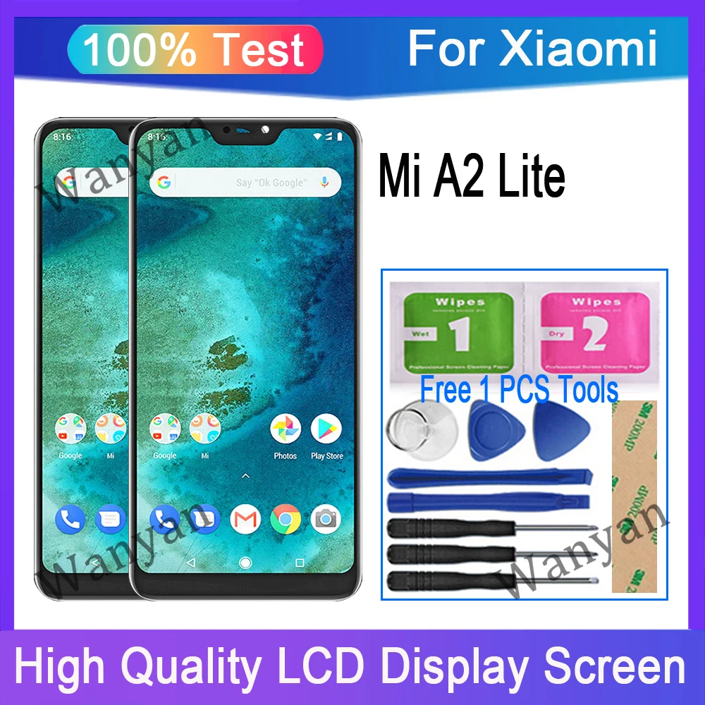 ЖК-дисплей 5,84 дюйма для Xiaomi Mi A2 Lite M1805D1SG, дисплей с сенсорным экраном и дигитайзером, замена, оригинал