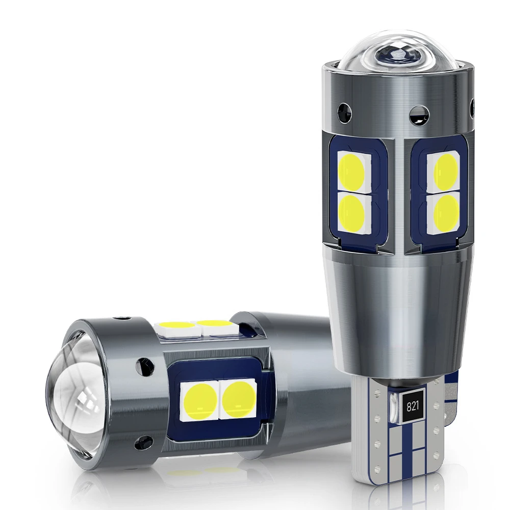 2 шт., Автомобильные светодиодные лампы T10 W5W 168 192 10smd 12 В