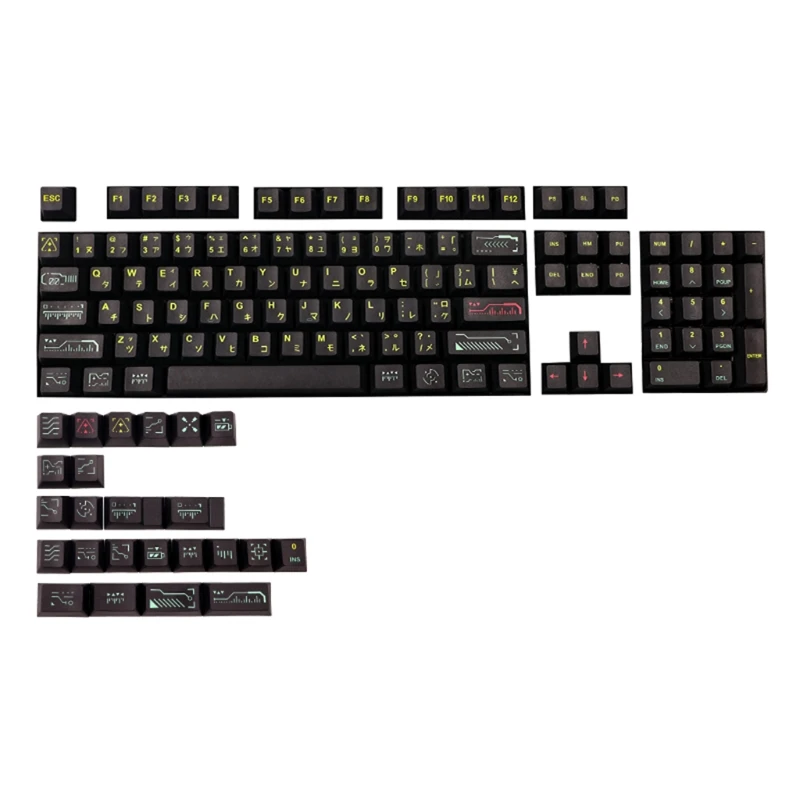 

OEM Profile Keycaps PBT 5 Face Dye-Sub 128 Keys Full Set 1.5U 1.75U 2U Shift 6.25U Spacebar For FH60 GK61 -108Keys