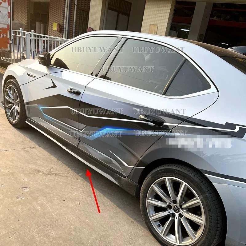 Для Skoda Superb 2015 2016 2017 2018 2019 4 шт. боковые юбки удлинители обвесы удлинитель рокерная