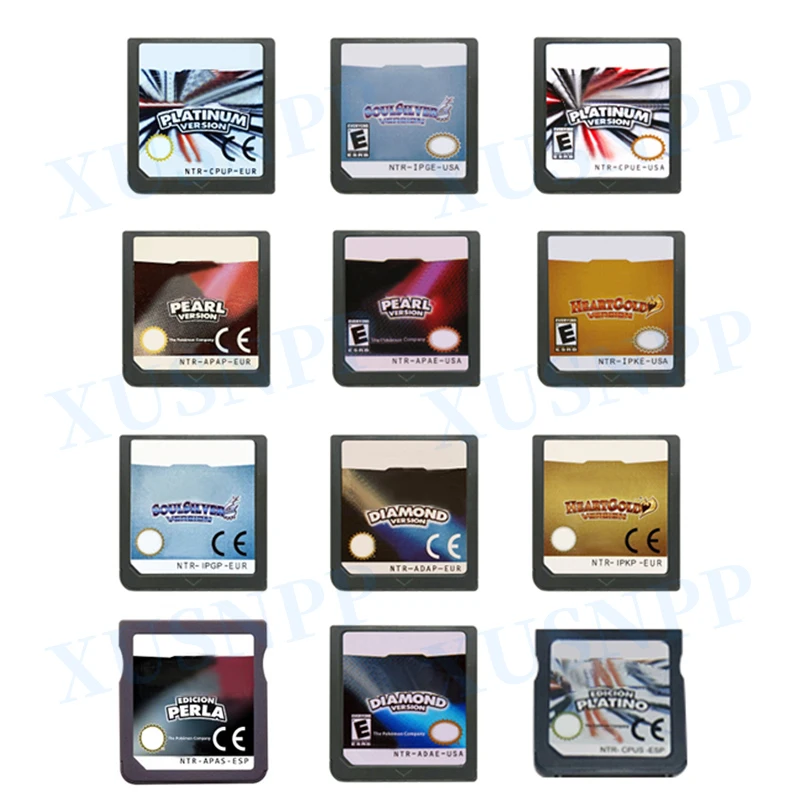 Картридж для игровой консоли XUSNPP R4, для DS 2DS, 3DS, алмазный, перламутровый, Платиновый, с золотыми душами, спиралью США, Европой