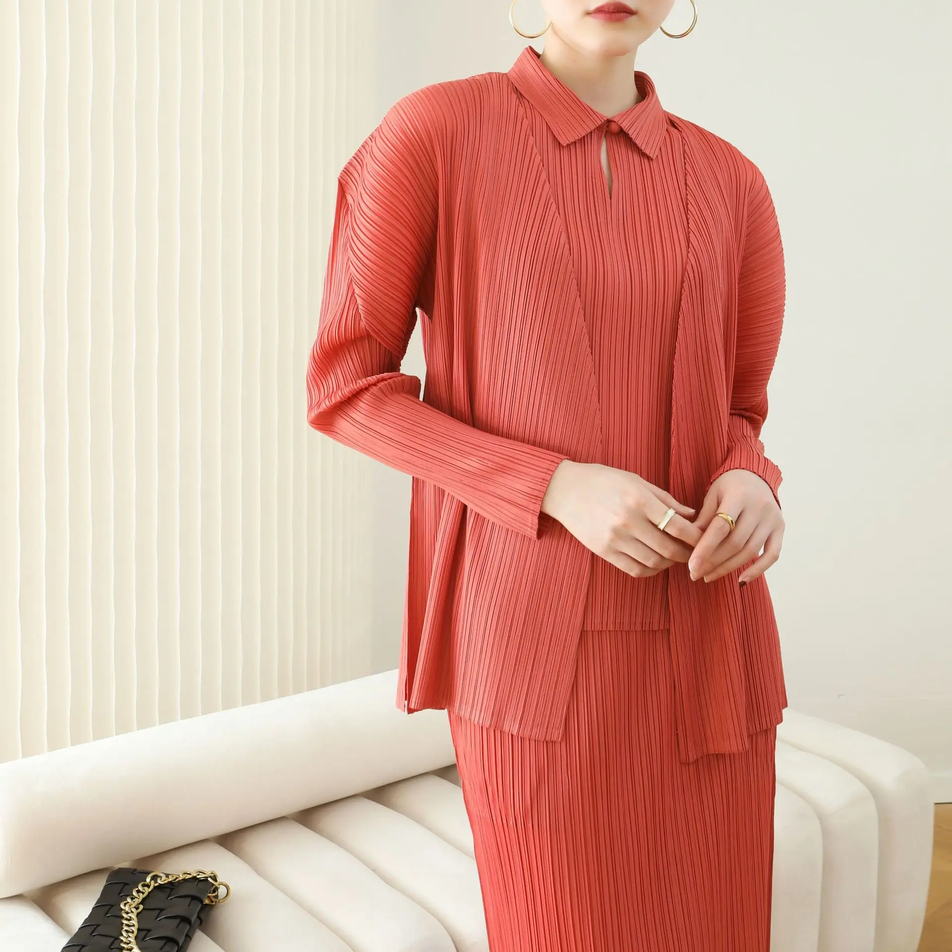 Весенне-осенний кардиган YUDX Miyake плиссированная Женская куртка