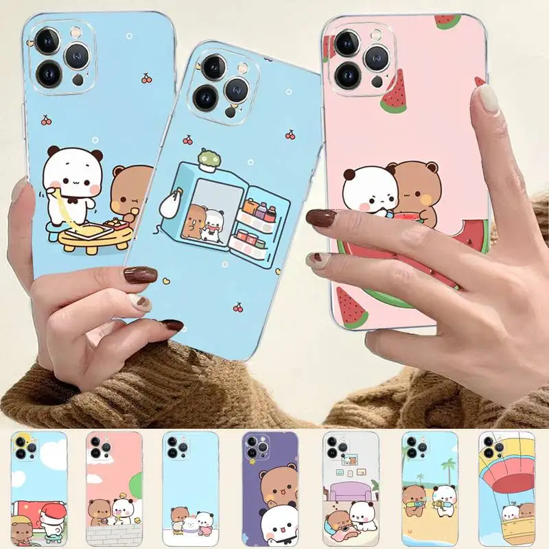 

Bubududu Panda Phone Case For iPhone 8 7 6 6S Plus X SE 2020 XR XS 14 11 12 13 Mini Pro Max Mobile Case