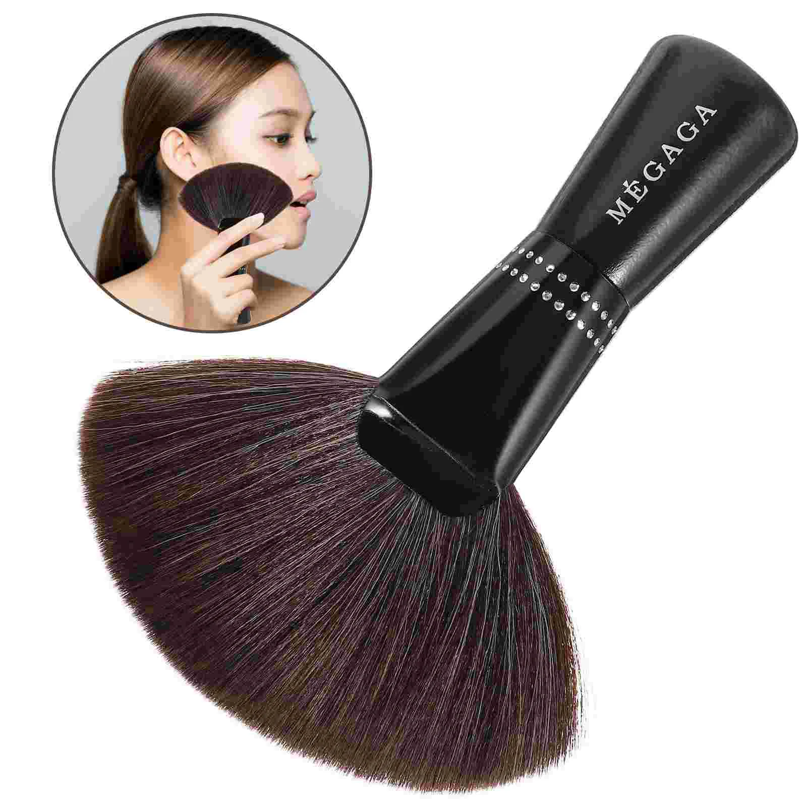 Нейлоновая щетина в форме веера акриловая ручка из сплава со стразами косметика