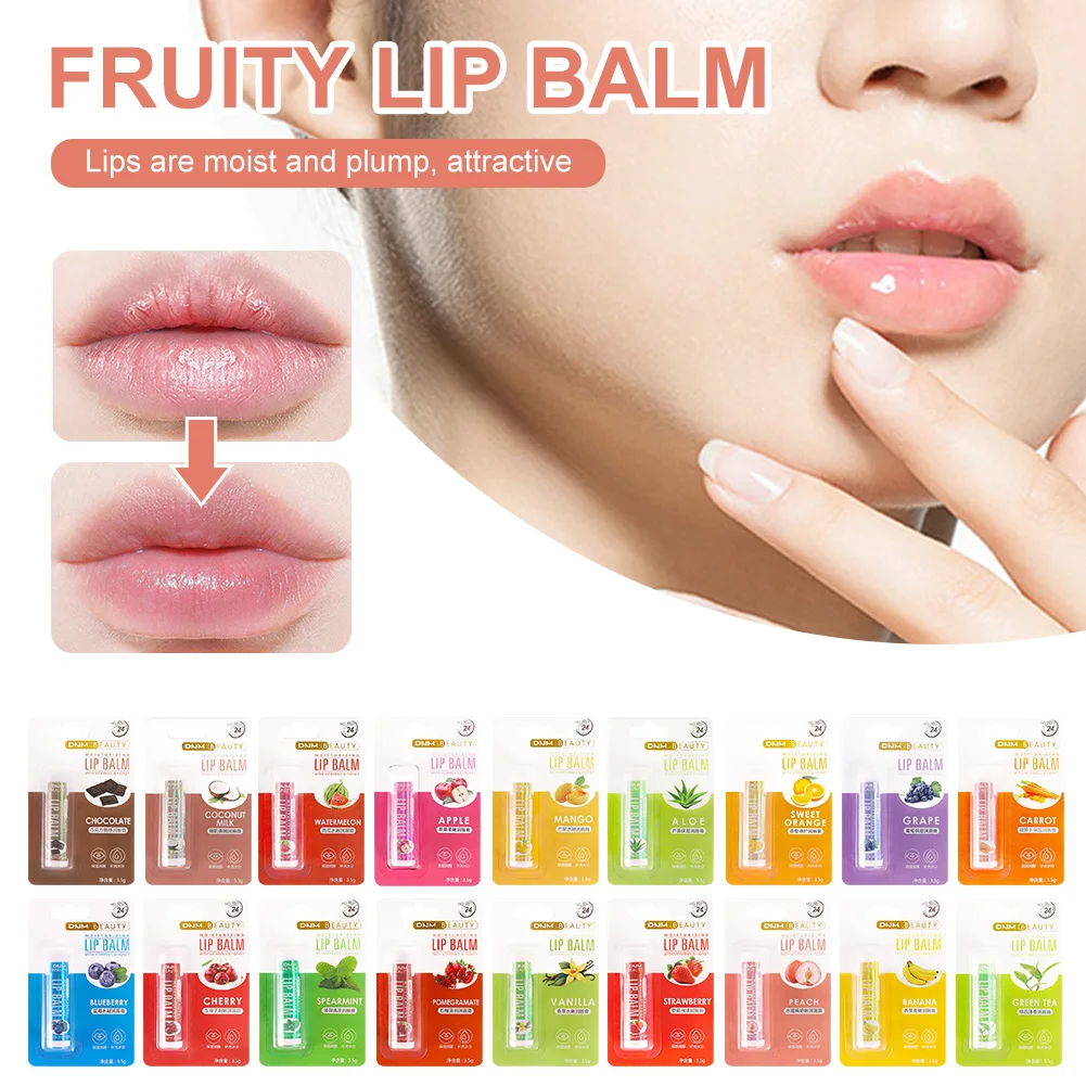 

Moisturizing Lip Balm for Dry Lips Colorless Non-Greasy Anti-Cracking Repair Lipbalm Strawberry Aloe Fruit Flavor Lipsticks