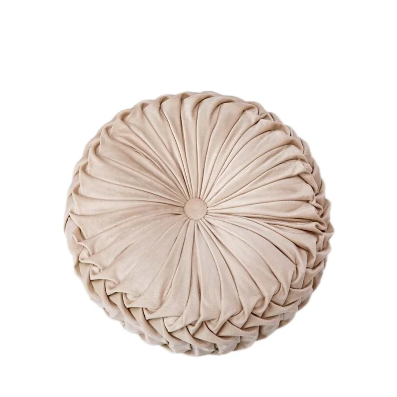 

European Style Round Solid Red Grey Blue Pink Beige Green Seat Cushion Velvet Fabric Back Cushion Sofa Pillow Bed Pillow