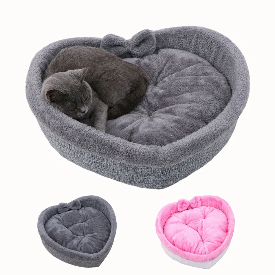 

Universal Dog Bed Print Pet Heart-shaped Nest Kennel Super Soft Cotton Velvet Winter Warm Pet Cat Nest Winter Dog Bed Cat Nest