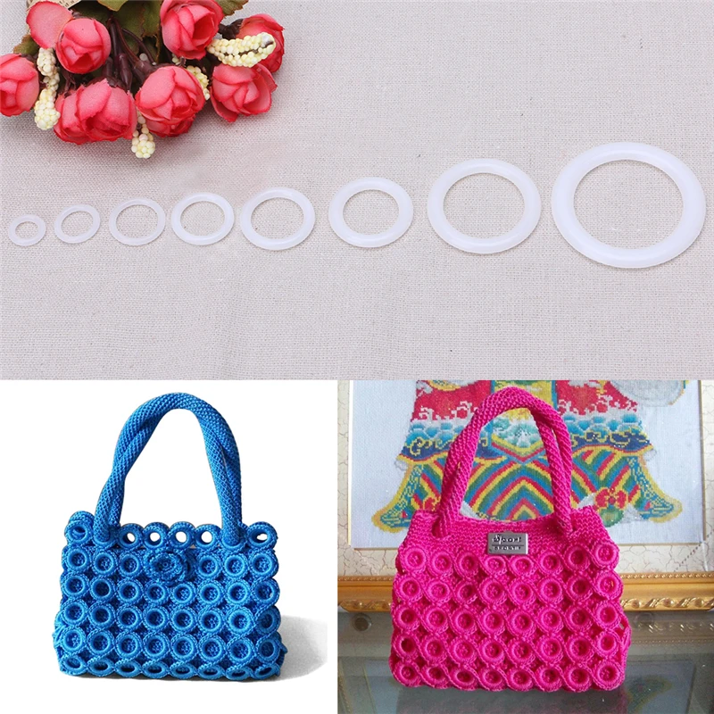 

Y1UU DIY Crochet Ring Circle Hook Plastic Craft Tool Accessory for Handbag Car Seat