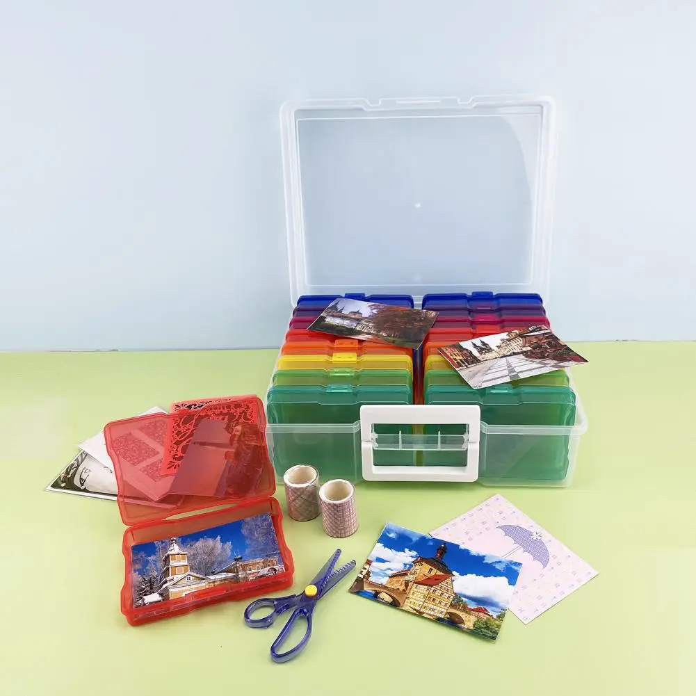 

Storage Box with Handle Capacity Storage Box with Handle for Jewelry Crafts Small Items 16 Cases Included Storage Case Combo