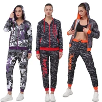 womens 2 piece sets womens outfits camouflage stitching contrast fashion hoodie and pants sets loose print jogging suit