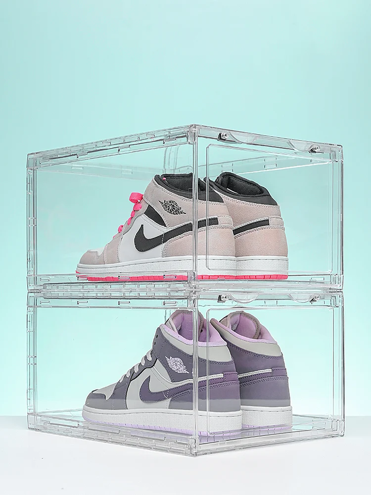 Прозрачная коробка для хранения обуви стеллаж кроссовок утолщенный