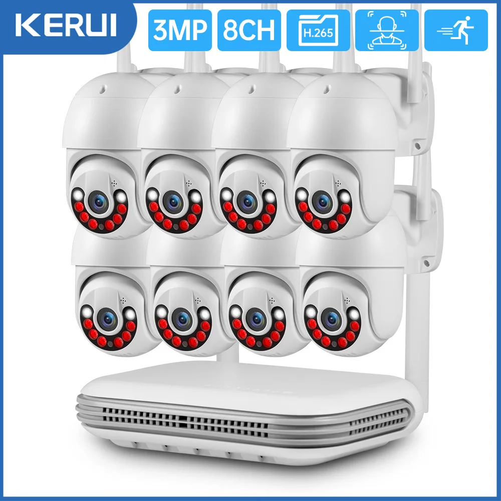 KERUI 3MP HD H.265 Водонепроницаемая PTZ WIFI IP-камера безопасности Беспроводная система