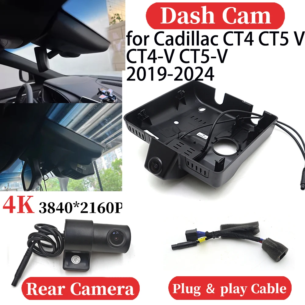 Фото ZJCGO для Cadillac CT4 CT5 V CT4-V CT5-V 2019-2024 UHD Автомобильный видеорегистратор 4K Видеорегистратор Видеорегистратор Приборная панель Камера Plug and play №1