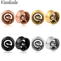vankula 2pcs ear gauges cool snake ear plugs tunnels stainless steel hypoallergenic earrings expander body piercing jewelry