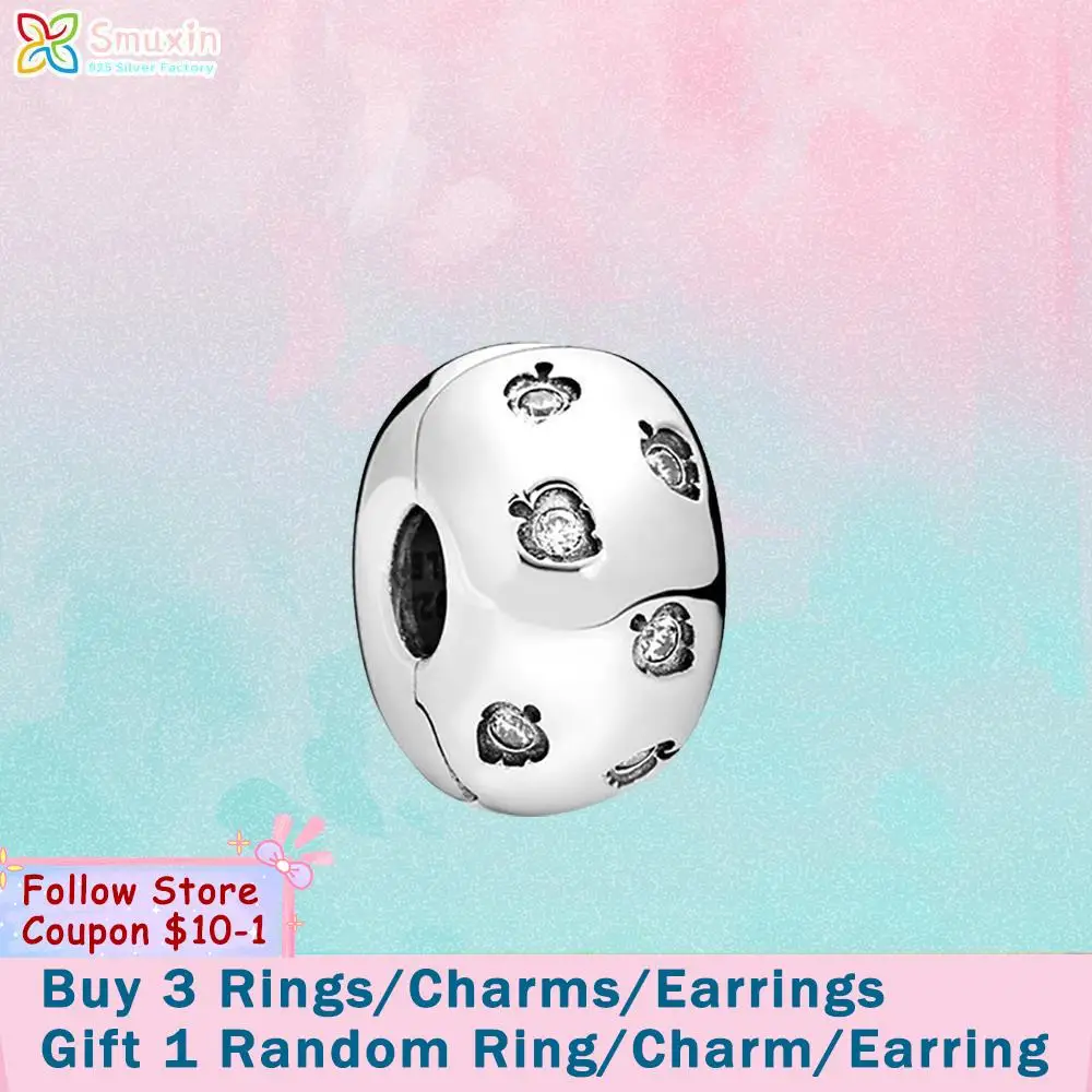 

Smuxin 925 Sterling Silver Beads Sparkling Leaves Clip Charms fit Original Pandora Bracelets for Women Jewelry Making Girl Gift