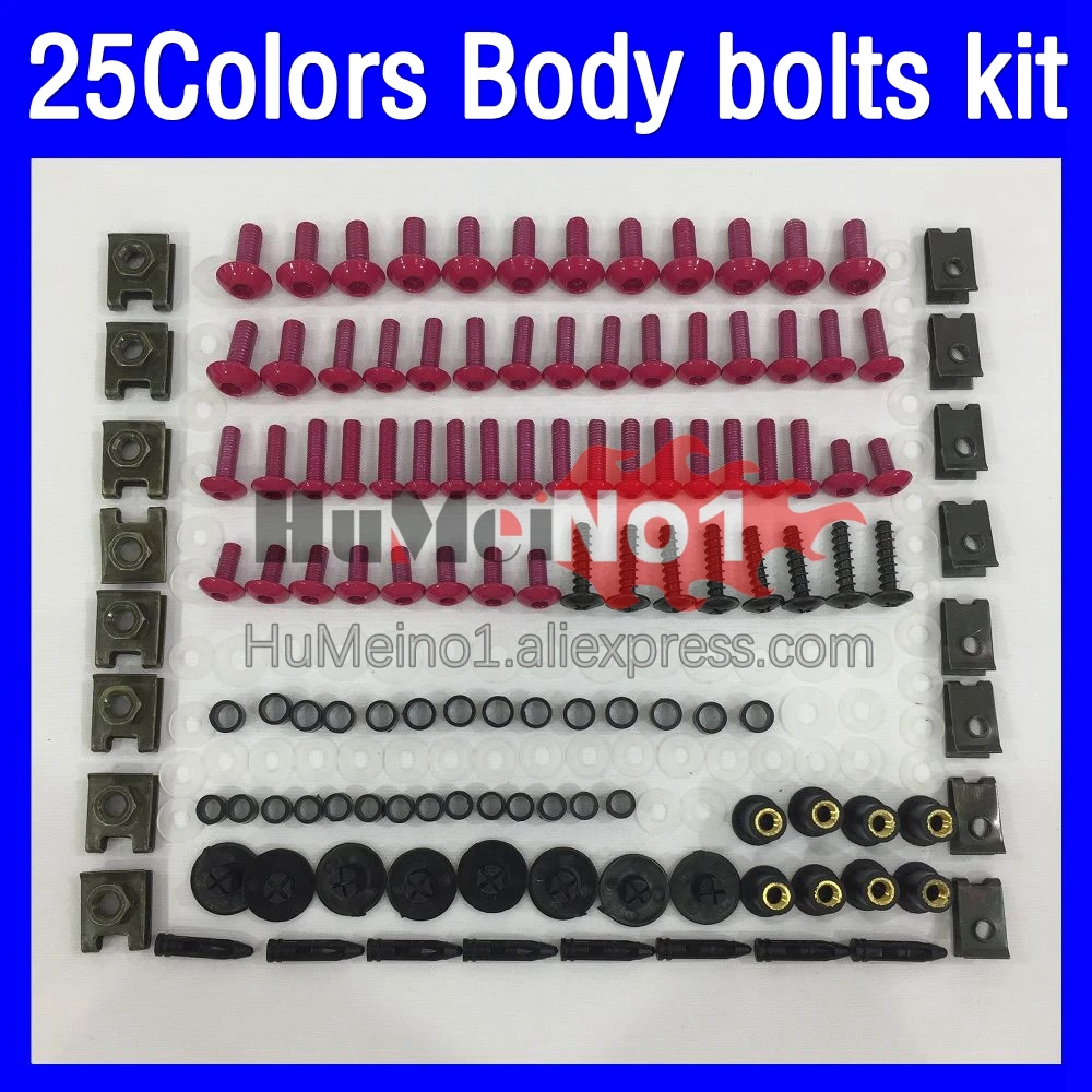 

268ps Fairing bolts full screw kit For KAWASAKI NINJA ZX7R ZX750 ZX 7R 750 ZX-7R 96 97 98 99 00 01 02 03 Body bolt screws Nuts