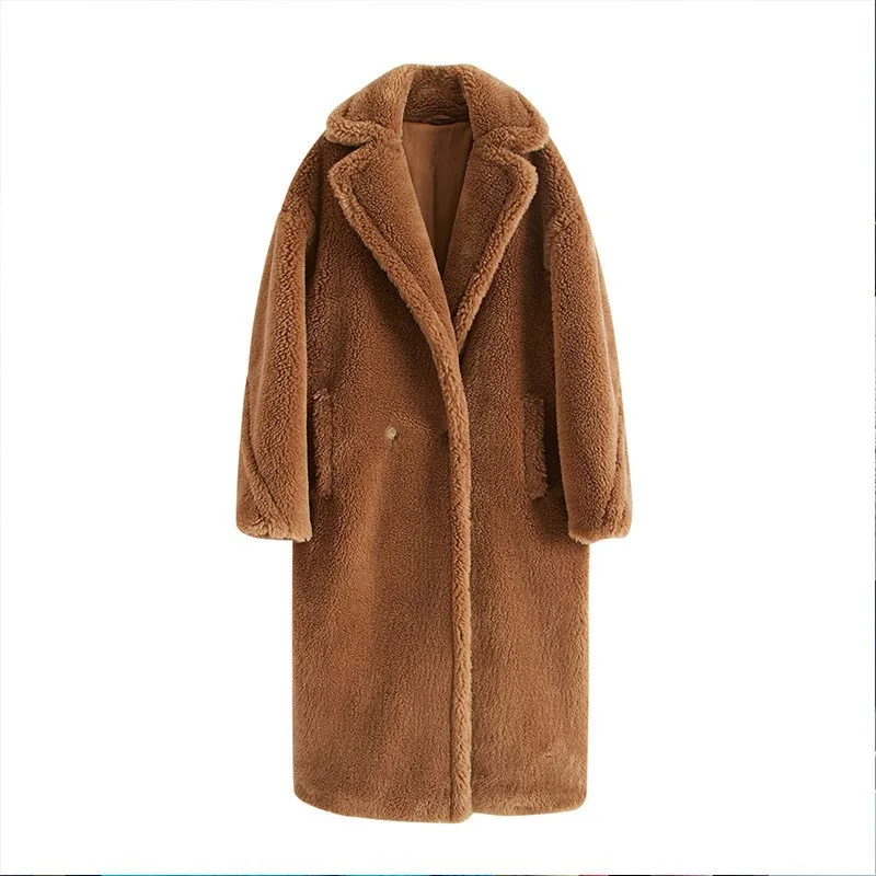 Women's Coat Winter Warm Thicken Coat Women Classic Red Coat Teddy Bear Fur Coat Women Alpaca Coat Women Wool Coat Loose Coats enlarge
