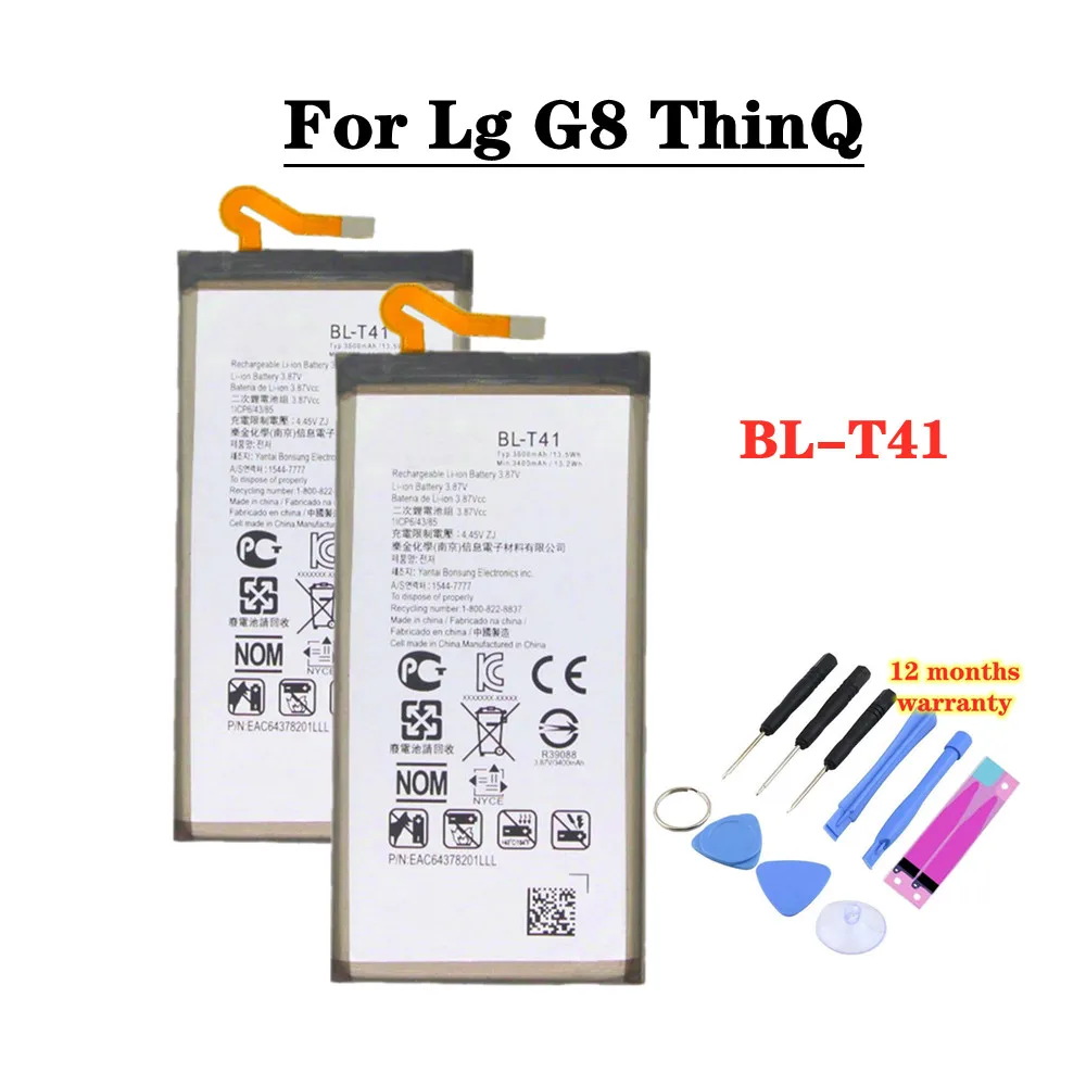 

New High Quality BLT41 BL-T41 Battery For LG G8 ThinQ LMG820QM7 LMG820UM1 LM-G820UMB LMG820UM0 LM-G820N 3500mAh Battery + Tools