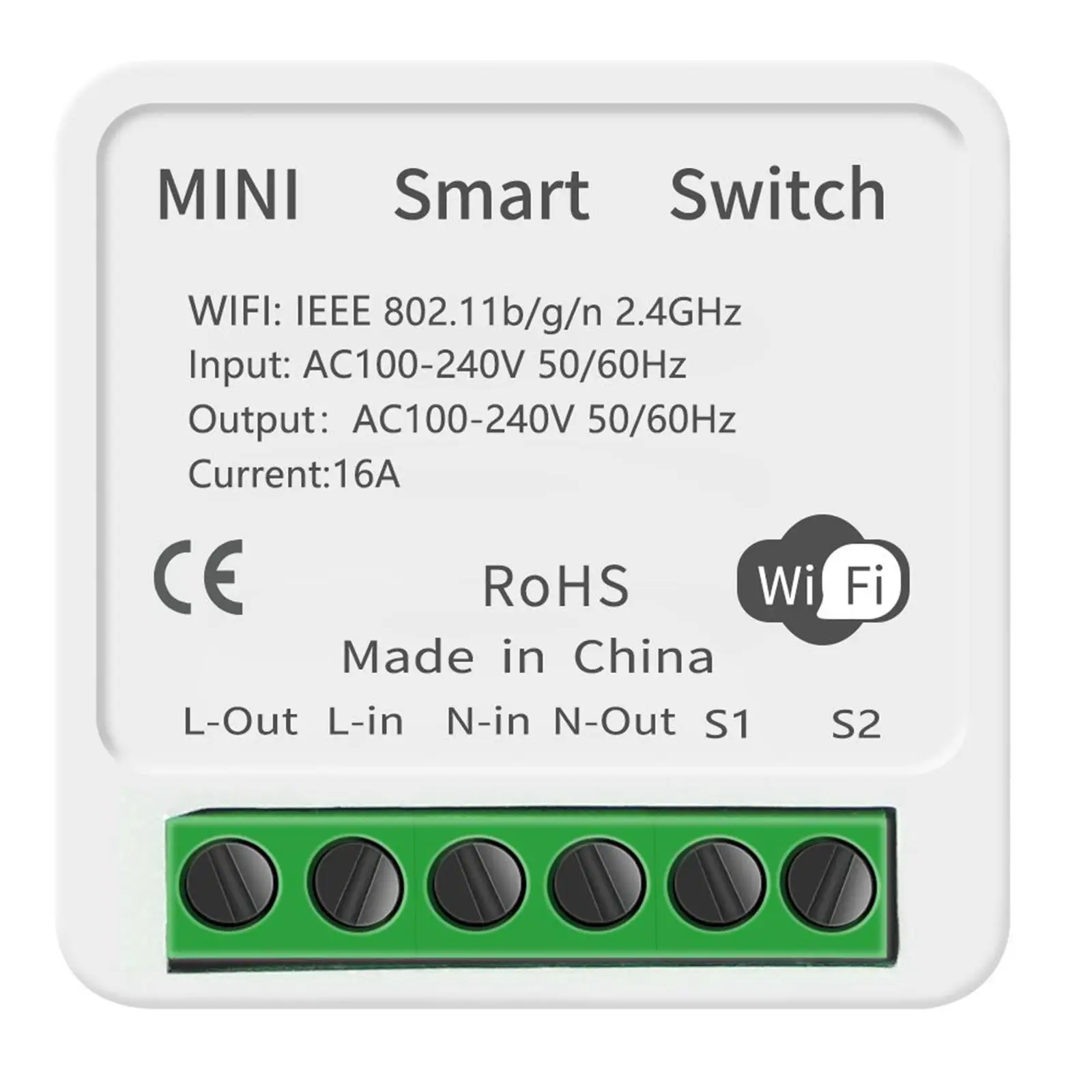 

Mini Smart WiFi Switch 16A Timing Intelligent Switch Module for Alexa Home