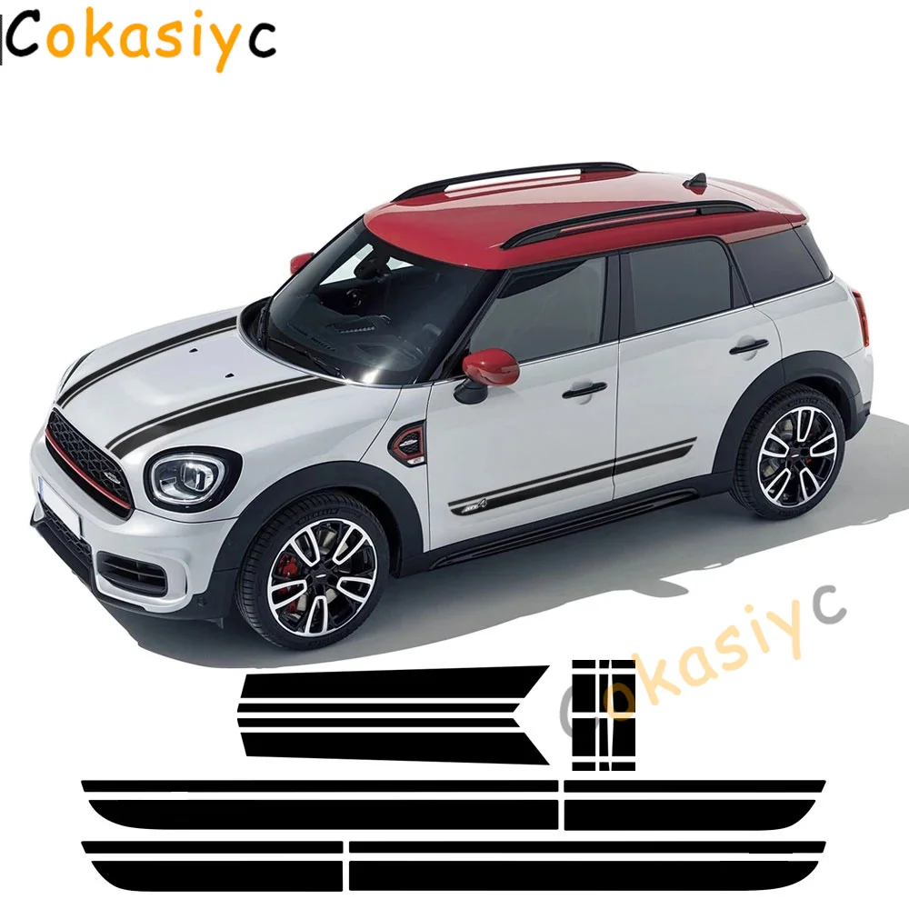 

Car Hood Decal Bonnet Band Rear Trunk Body Kit Side Stripes Skirt Sticker For MINI Countryman F60 All4 Cooper JCW Accessories