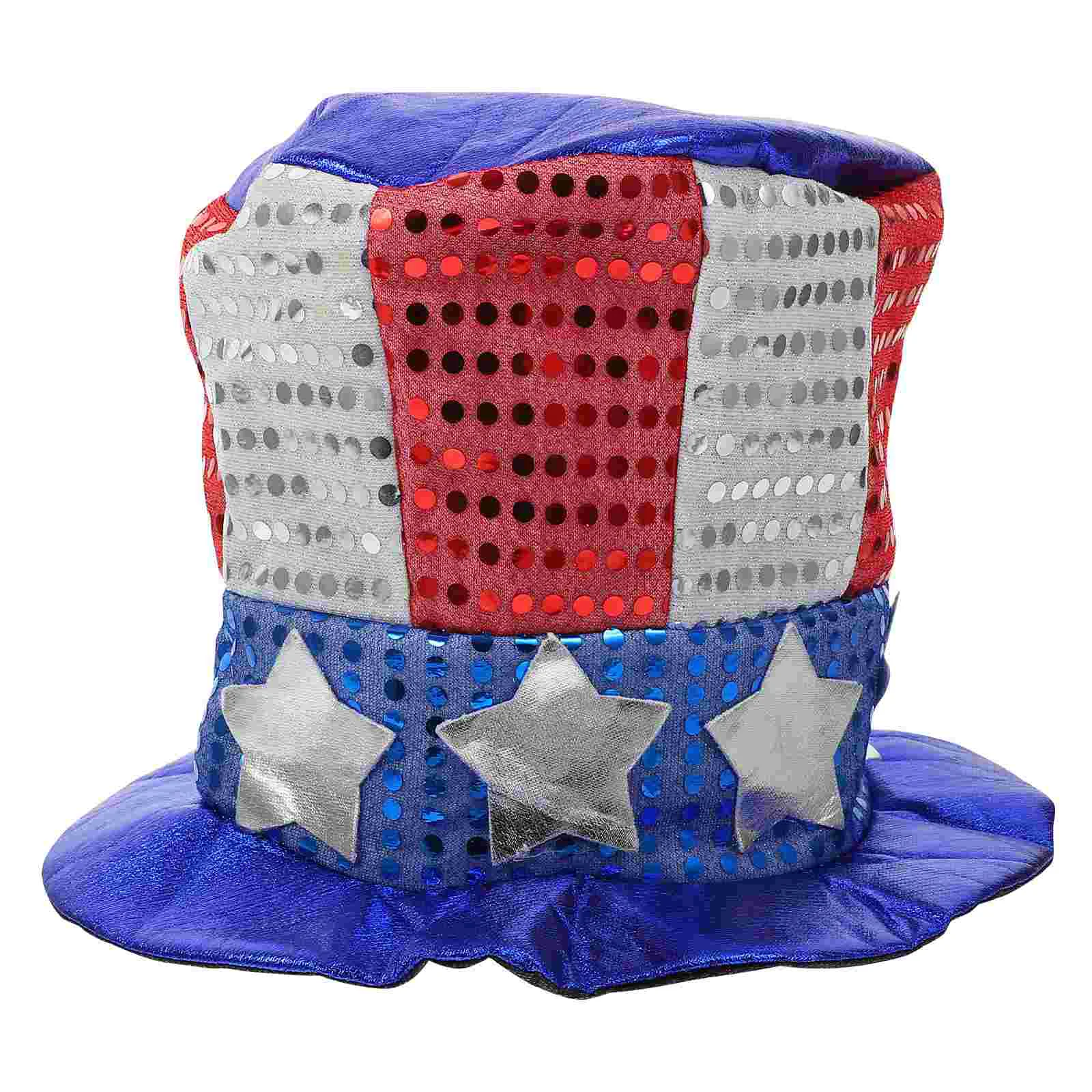 

Hat Top Patriotic Flag American Day July Usa Costume Of 4Th Independence Hats Party Supplies Uncle Headwear Accessories Glitter