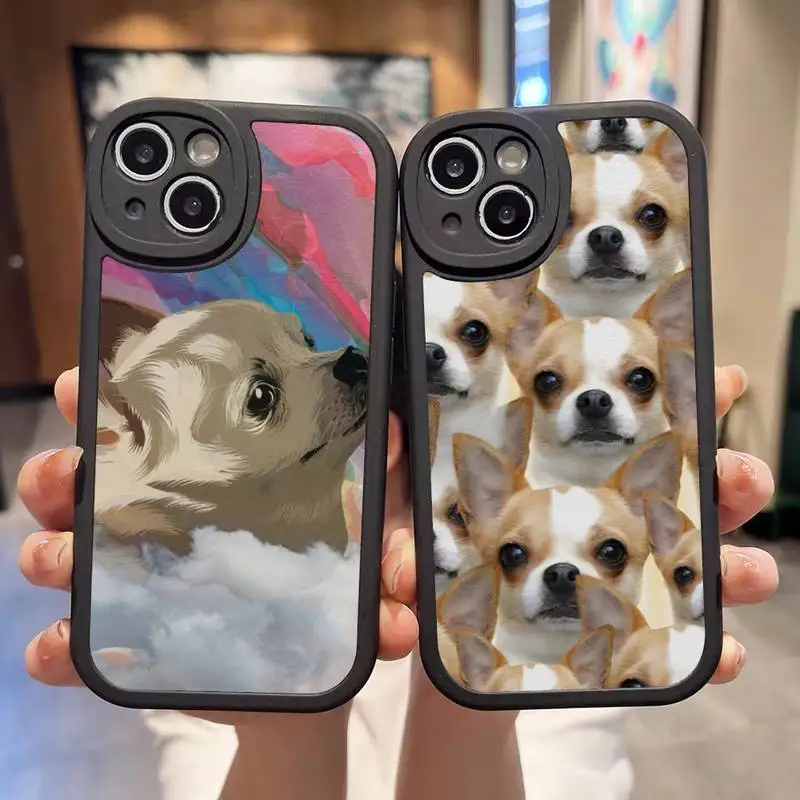 Винтажный потертый чехол для телефона Чихуахуа для IPhone 14 13 12 11 Pro Max Mini Xs X Xr 7 8 Plus SE2020, мягкий кожаный чехол