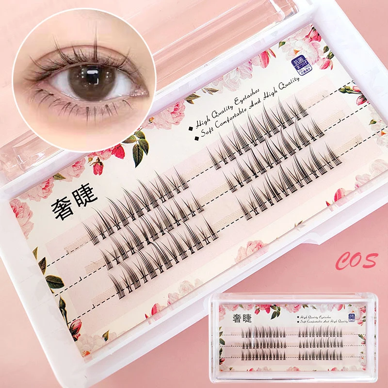 

Little Devil Segmented False Eyelashes 3 Pairs C0S Grafted Eyelashes Hot Melt Hair Comic Fairy Single Cluster Fans Lashes