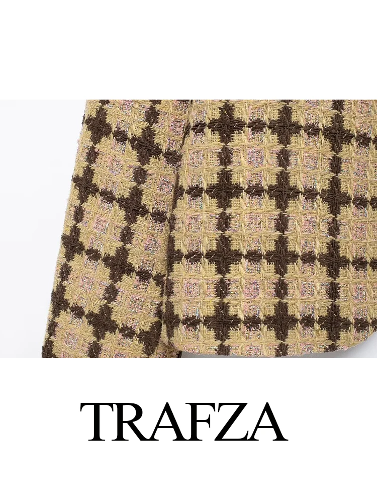 TRAFZA женское зимнее модное шерстяное тканое пальто с круглым вырезом и длинными