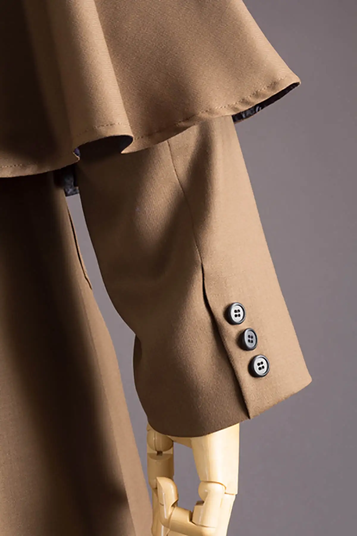 Мужское шерстяное пальто с накидкой Холмса однобортное осеннее длинное в стиле