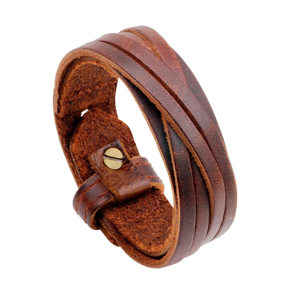 

Korean Style Leather Bracelet Retro Punk Men's Bracelet Leather Bracelet