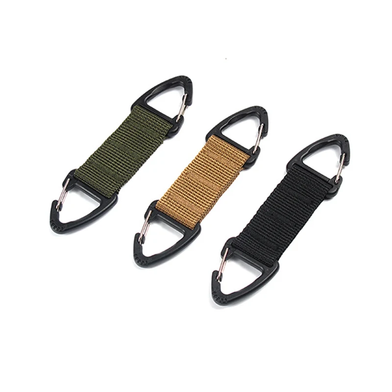 

Carabiner Tactical Nylon Webbing Backpack Buckle Double Point Triangle Buckle Mountaineering Two-way Quick Hanging Key Chain
