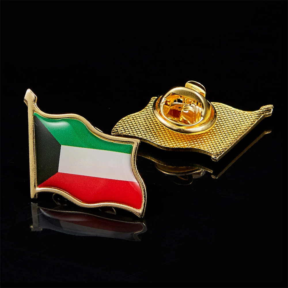 Эмалированная заколка для лацкана с флагом страны Кувейта Ближнего Востока