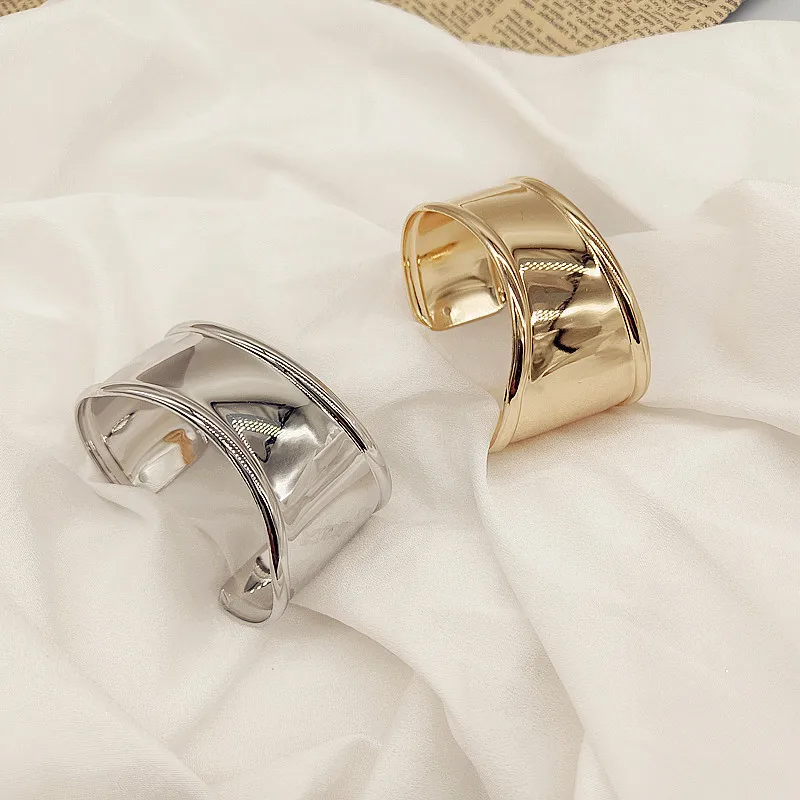 Luxury  Asymmetric Wide Open Bangles for Women Couple  Arm Cuff  Jewelry