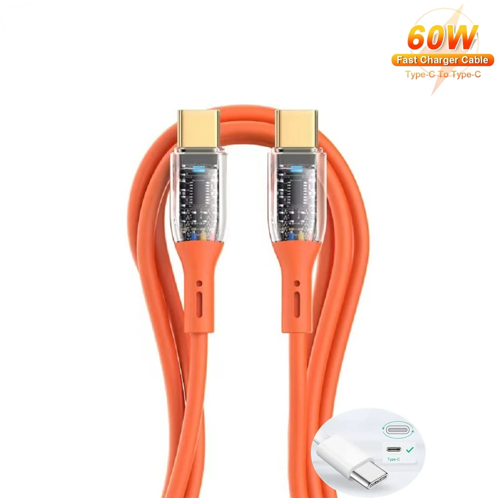 

3A USB Type C to 60W USB C PD 60W Cable Quick Charge Fast Charging For Huawei iphone iPad Samsung Xiaomi USBC Charger Cord 1m