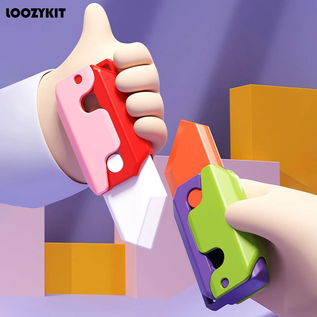 

3D печатная модель гравитационный прямой прыжок мини игрушечный пистолет не стреляющий куб искусственный нож детская игрушка для снятия стресса Рождественский подарок