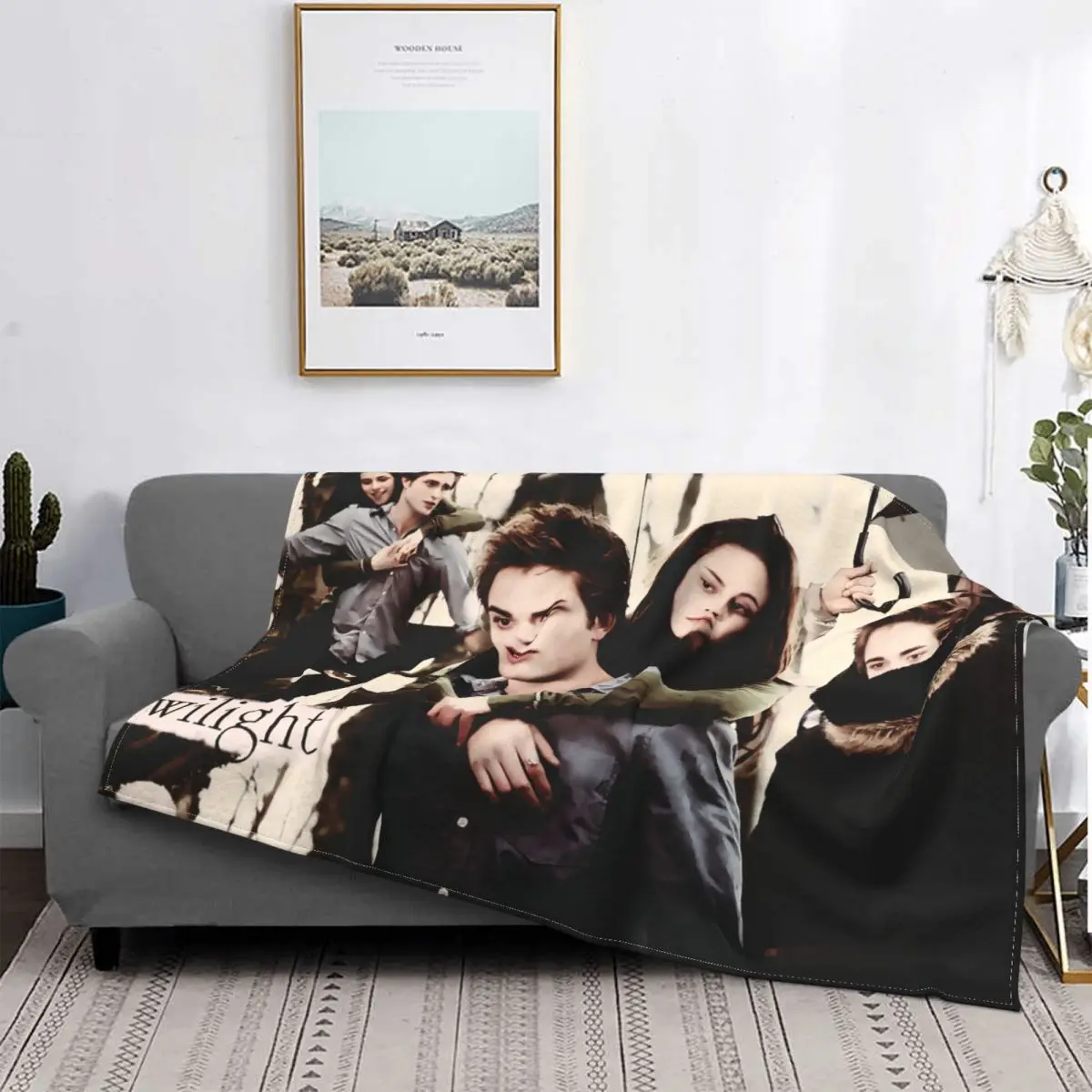 

The Twilight Saga Vintage Flannel Throw Blanket Edward Bella Blankets for Bed Outdoor Lightweight Thin Quilt