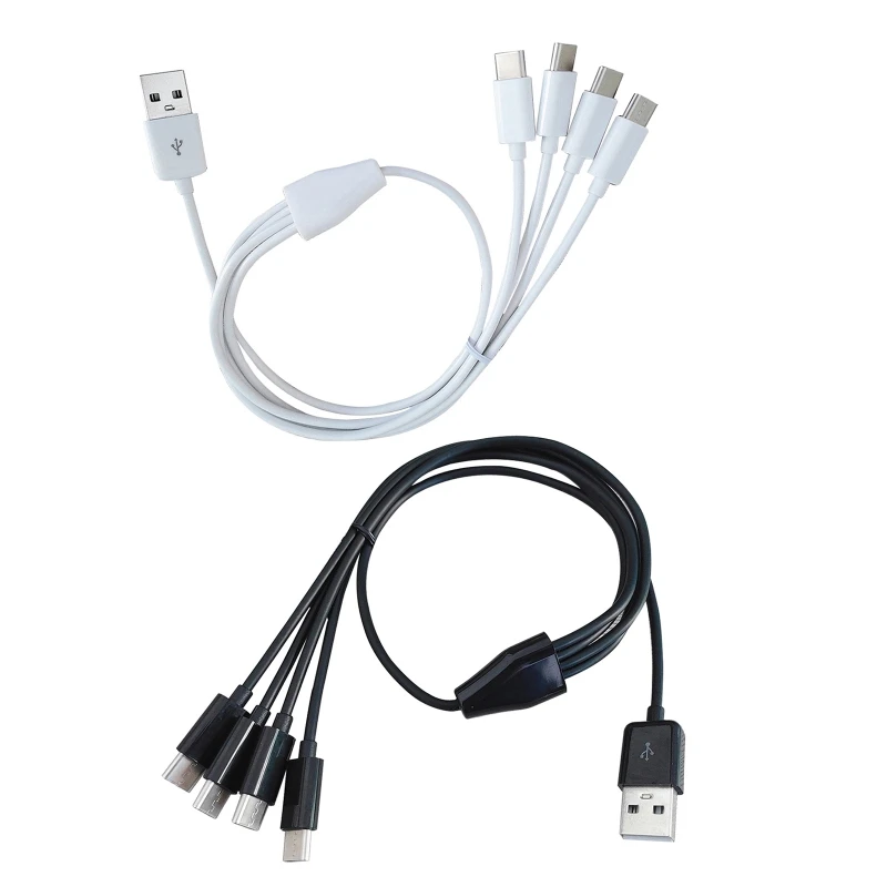 

50cm 4 in 1 USB C Charging Cable Mobile Phone Cord Type-C Charger Connector Dropship