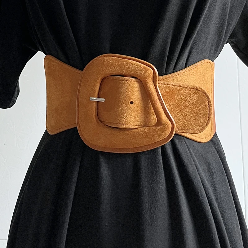 Autumn Velour Elastic Band Waist Belts for Women Wide Slim Corset 2023 Spring Ladies Fashion Shirt Suit Dress Belt Accessories