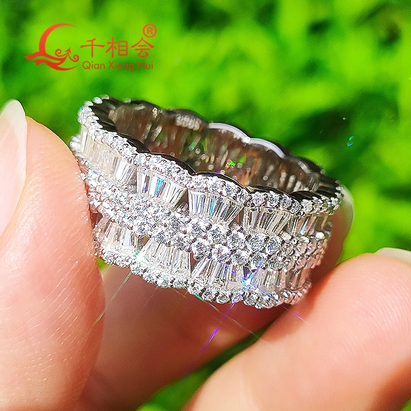 9 5 мм маленькое ТРАПЕЦИЕВИДНОЕ круглое Веерообразное кольцо Вечность браслет S925