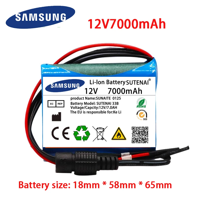 

12 V 7000 mAh 3S1P Batterie Au Lithium 18650 Batterie Au Lithium Pack Protection Conseil Rechargeable +1A Charger