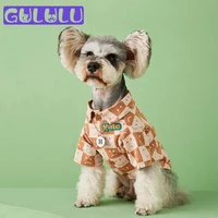 gululu plaid pet dog clothes luxury smile dog tshirt for small medium dogs fashion summer cat shirt puppy clothes dropshipping