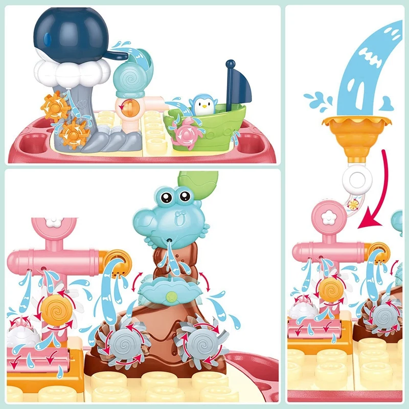 

Bath Toys For Toddlers Kids Bathtub Swimming Pool Game Toy DIY Waterfall Spinning Tubes Water Park Assemble Set