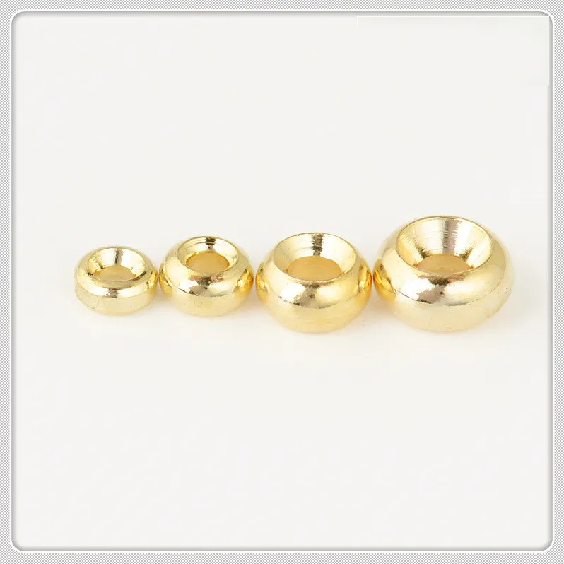 

100 PCS 18K Gold/ Color Plated Round Flat Spacer Beads Alloy Loose Beads For DIY Jewelry Making Ornaments