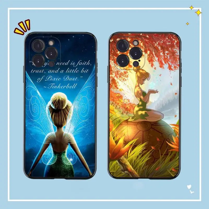 

Disney Cartoon Animation Peter Pan Tinker Bell Phone Case For iPhone 8 7 6 6S Plus X SE 2020 XR XS 14 11 12 13 Mini Pro Max Case