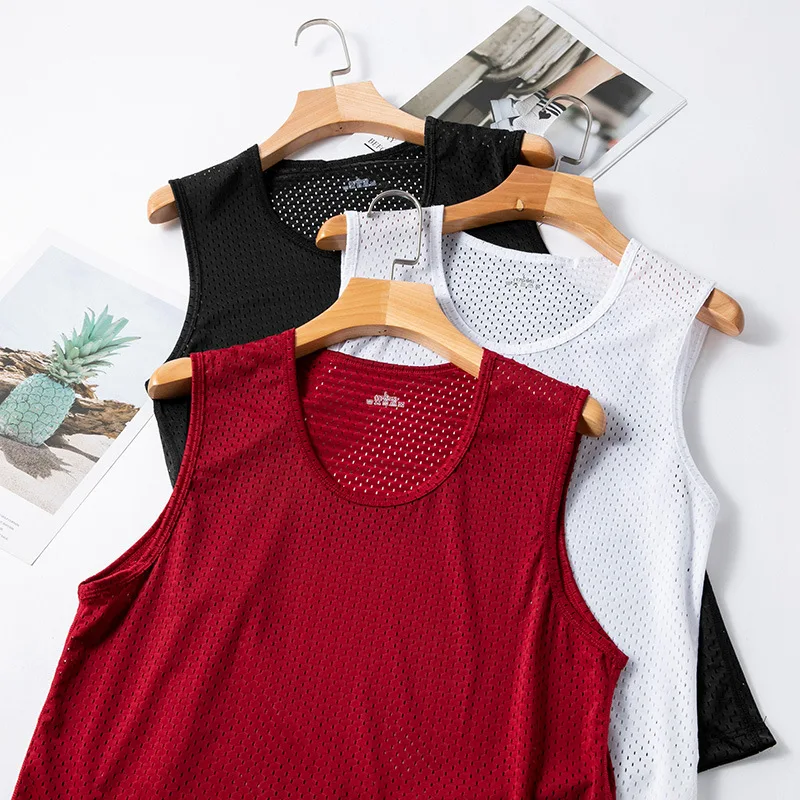 

Жилет мужской сетчатый, тонкая майка из вискозы, майка без рукавов для фитнеса и занятий спортом, топ для бега в зале, на лето