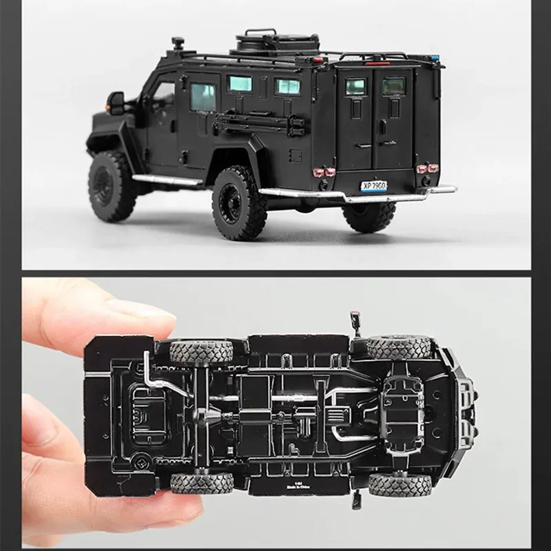 Фото MVA 1:64 Масштабные металлические бронированные машины BearCat с фигуркой-куклой (без деревянной подставки) - сувенирный статический экспонат №3