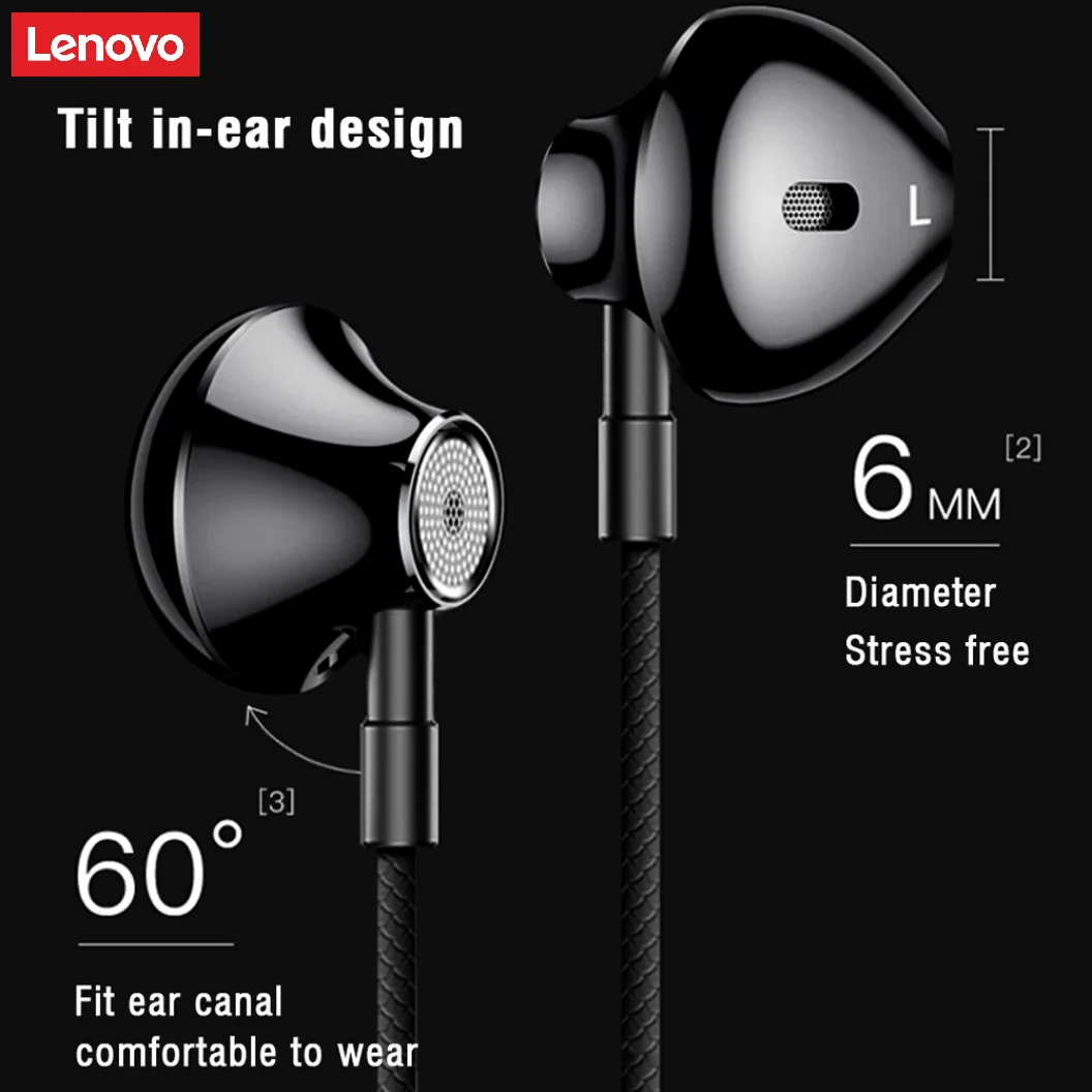 

Наушники-вкладыши Lenovo HF140 проводные с микрофоном и регулятором громкости
