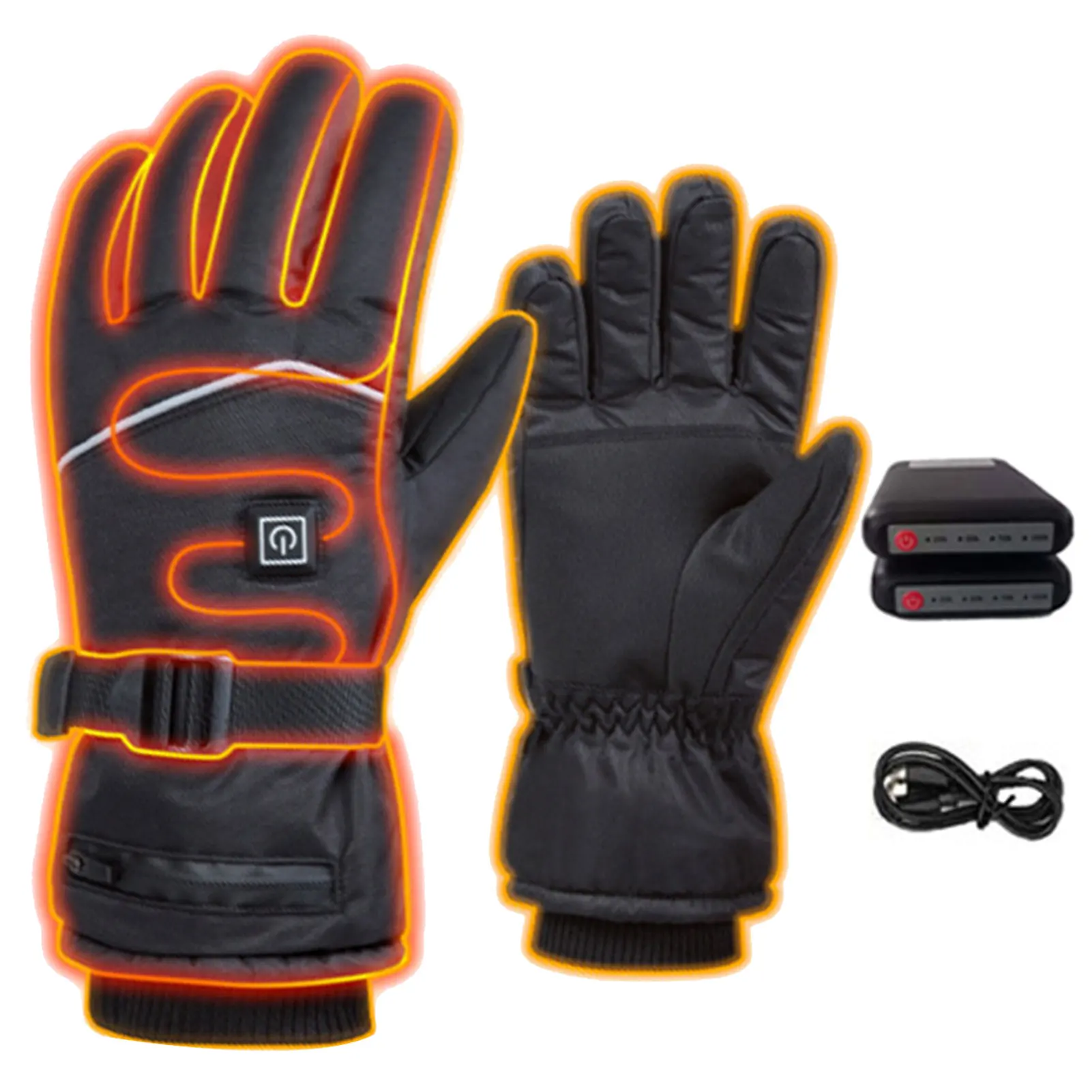 

7.4V Electric Heated Gloves Touch Screen Winter Warm Skiing Gloves Rechargeable Battery Thermal Gloves Cycling Heating Gloves